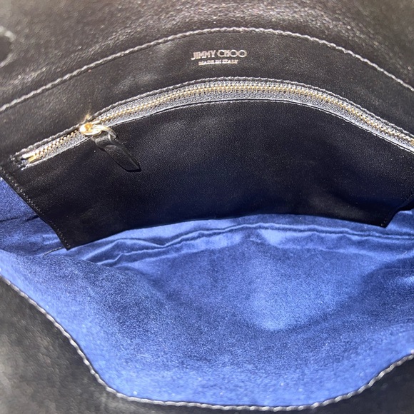 Jimmy Choo Chain Alexia Fringe Black Lambskin Leather Cross Body Bag - Picture 6 of 6